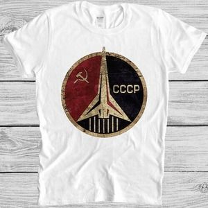 CCCP T Shirt Soviet USSR Hammer & Sickle Russian Vintage Cool Gift Tee